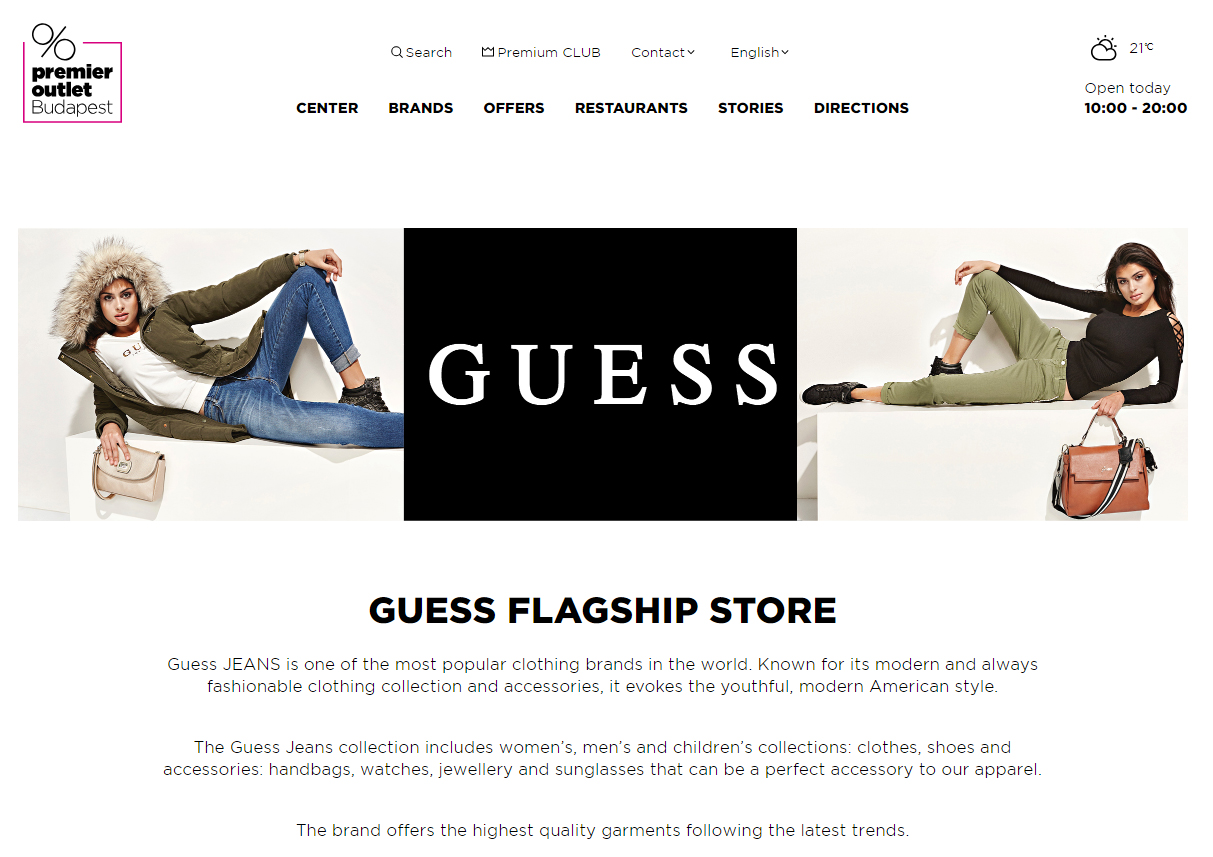 Guess Flagship Stoere Premier outlet